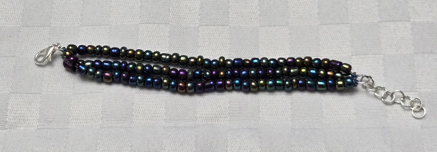 3 Strand Black Rainbow Bracelet