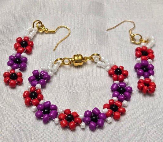 Purple and Red Poppy Set