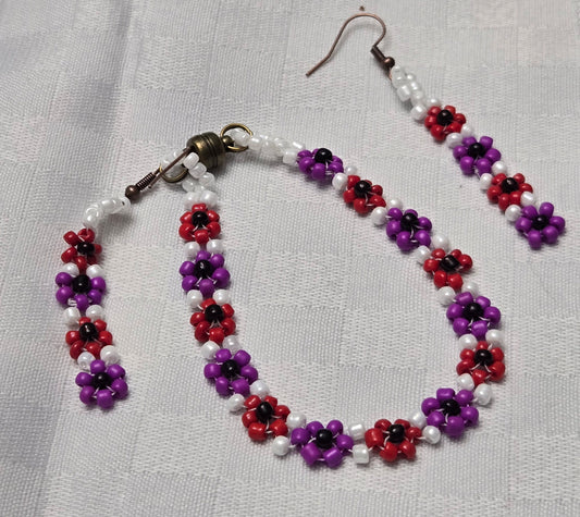 Red and Purple Poppies Set