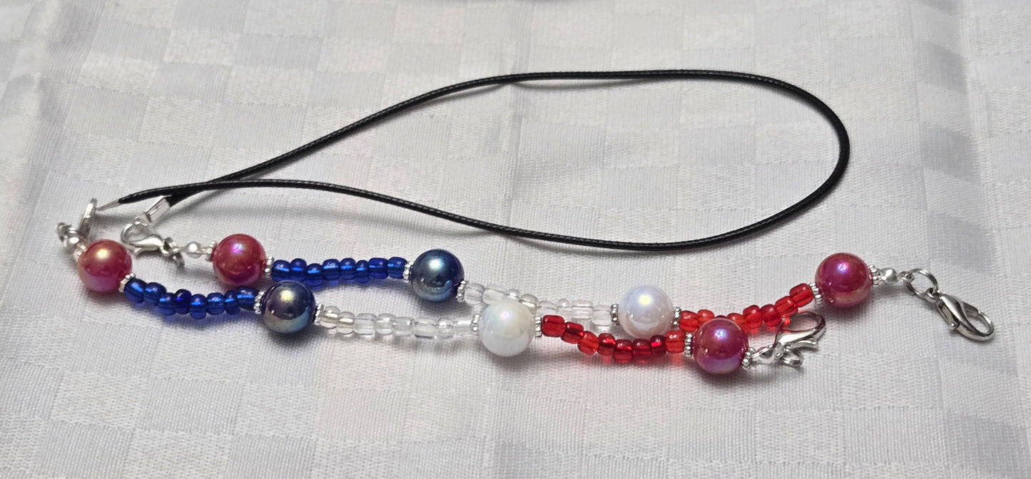 Red, White and Blue Eyeglass Keeper