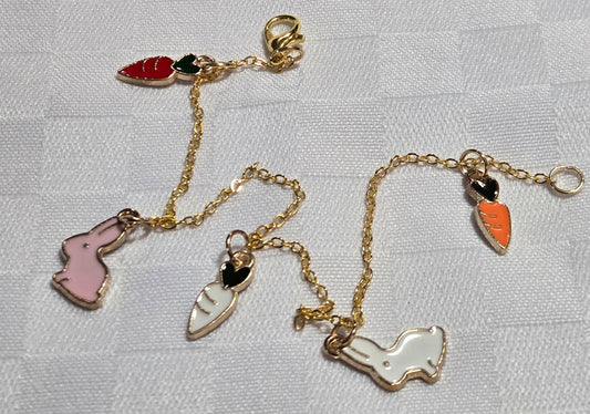 Rabbit and Carrots Charm Bracelet