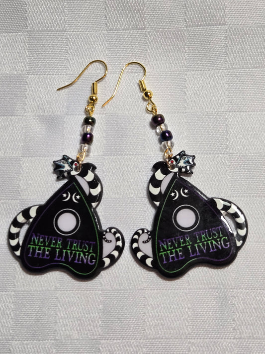 Never Trust the Living Planchette Earrings