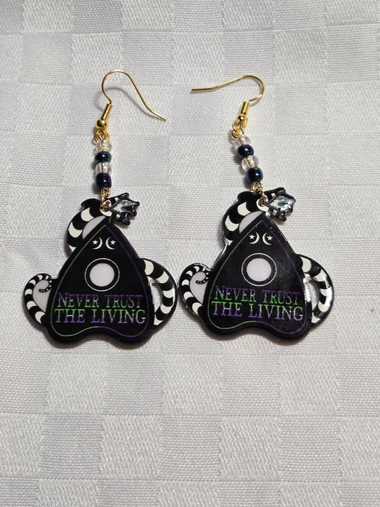 Never Trust the Living Planchette Earrings