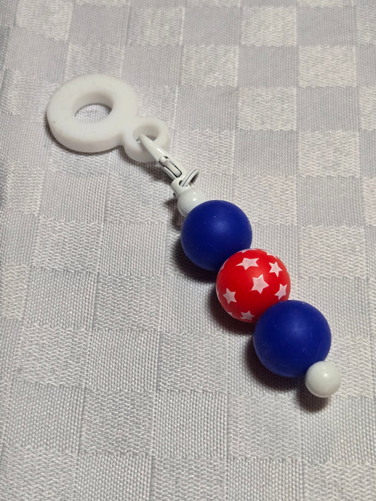 Red, White and Blue Straw charm