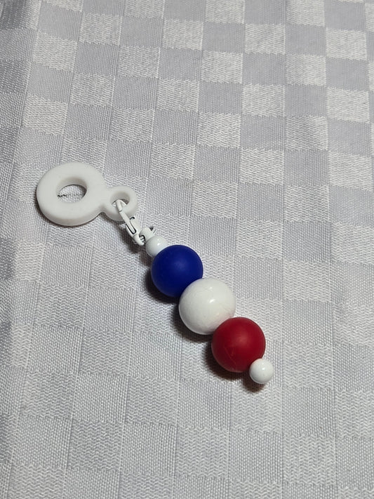 Red, White and Blue Straw charm