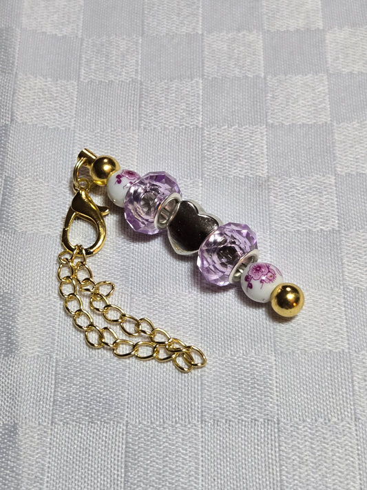 Hearts and lavender mirror/bag/cup charm